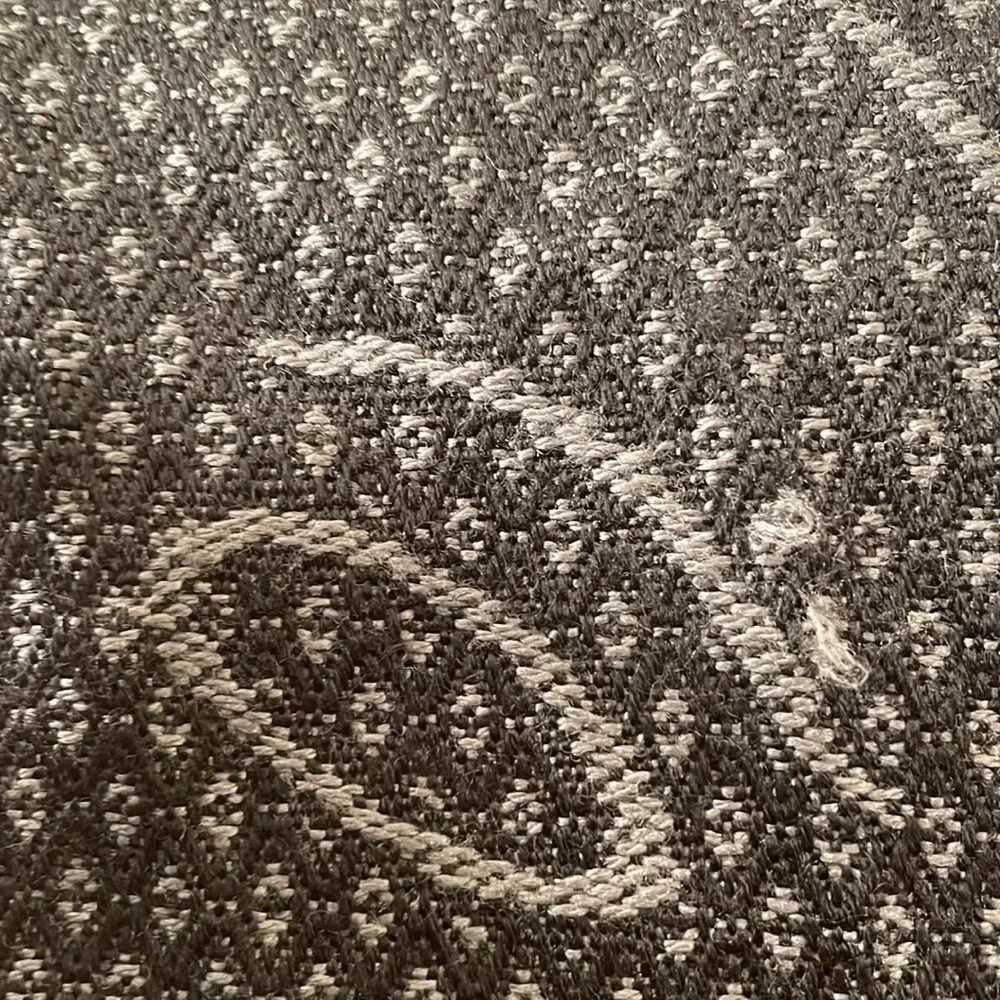 Versace Black and Charcoal Gray Geographic Medusa Fringed Scarf